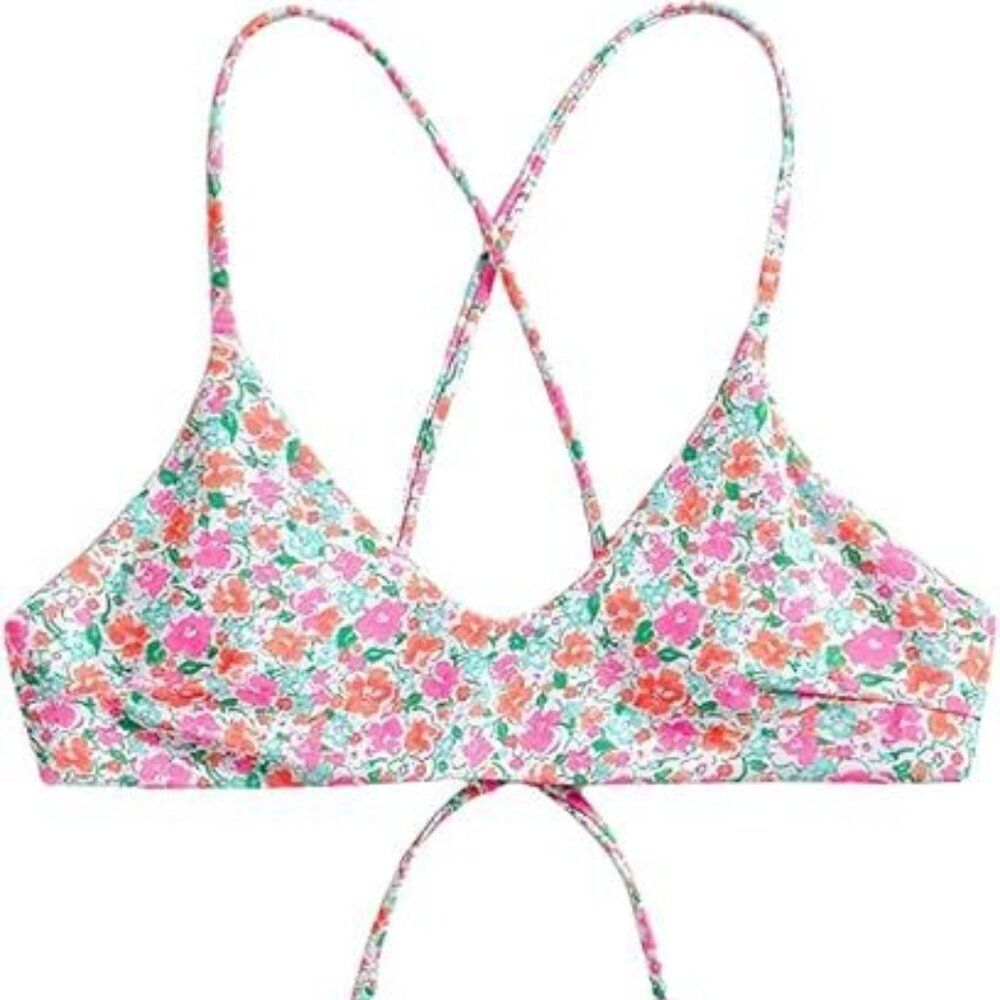 Shein Women's Ditsy Floral Criss-Cross Backless Bikini Swim Set Size Medium NEW